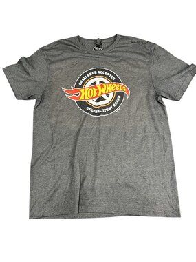 Hot Wheels Gray Challenge Accepted Graphic T-Shirt Mattel Mens L